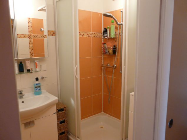 koupelna s rohovým sprchovým koutem