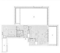 Floor plan, the grey parts are inside, and the white parts are terrace/balconies!