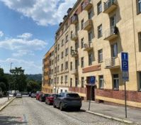 Street view of apartment building