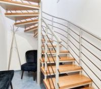 Stairs going up to the bedroom. It is the entrance 