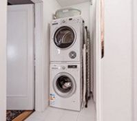 Laundry room washer dryer stacked