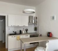 Kitchen with counter and appliances