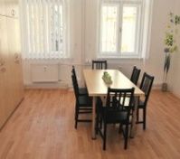 Bright dining room with wardrobe