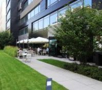 Building exterior garden cafe terrace