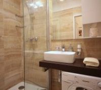 Sprchový kout, elektrický sušák ručníků a pračka na 4kg prádla