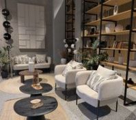 Stylish building lobby lounge