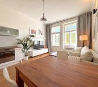 Open living area with kitchenette