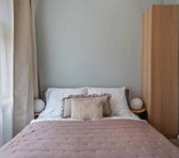 Bedroom with double bed wardrobe