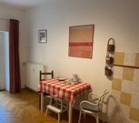 Dining table with wall art
