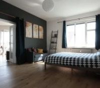 First bedroom opens up into the living room 