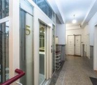 Building corridor with elevator