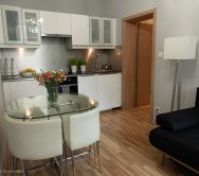 living room with the kitchenette