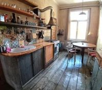 Rustic kitchen with dining area