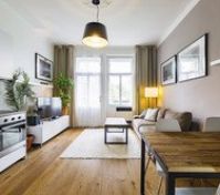 Living dining kitchen open space