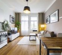Living dining kitchen open space