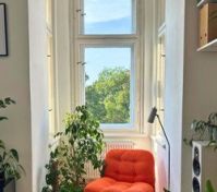Cosy reading nook with a view in the living room