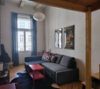 Living room with sleeping loft