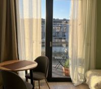 Dining area balcony door morning