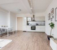 living space + kitchen