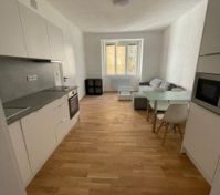 Open plan kitchen living dining area