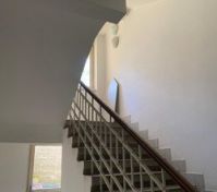 Building staircase with railing