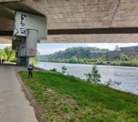 Vltava river across the street