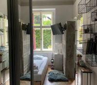 corridor with inbuild mirror wardrobe