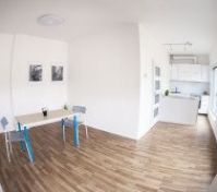 Open living and dining area
