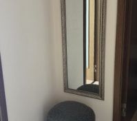 Hallway mirror and stool detail