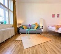 Sofa area with large windows