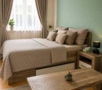 Cozy bedroom with double bed