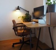 Working station – comfortable chair, screen, laptop stand etc. 