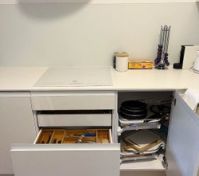 Kitchen storage drawers and cookware