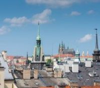 Prague Castle panoramic rooftop view