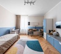 Kids room with blue decor