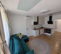 Open living room and kitchen area