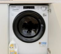 Built-in washing machine closeup
