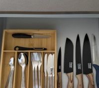 Kitchen drawer cutlery and knives