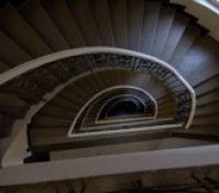 Elegant spiral staircase in building