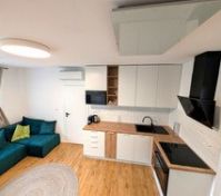 Open living room and kitchen area