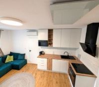 Open living room and kitchen area