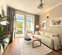 Living room with balcony doors