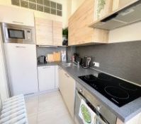 Kitchen with hob and oven