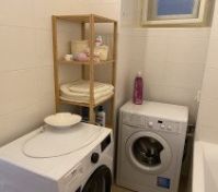Laundry area with washing machines