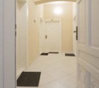 Shared hallway with apartment doors