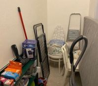 Storage room with cleaning supplies
