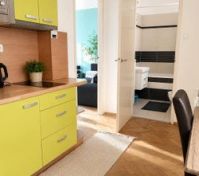 Kitchen area with open floor plan