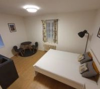 Living room with double bed