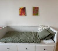 the bed can be turned into a single bed