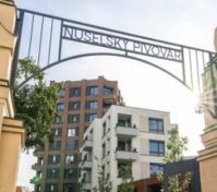 Building exterior entrance with signage